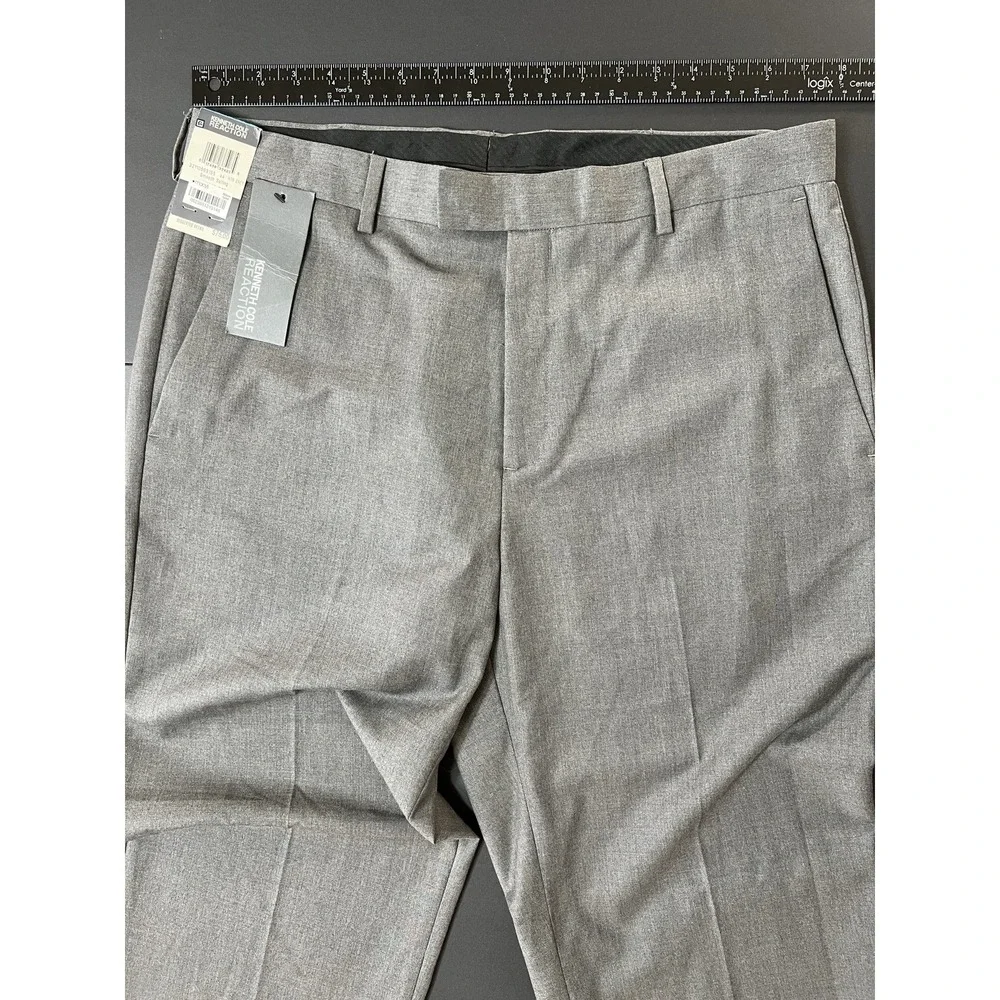 Keneth‎ Cole Reaction Smooth Sailing Dress Pants Mens 36W X 32 Heather Gray NWT